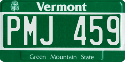 VT license plate PMJ459