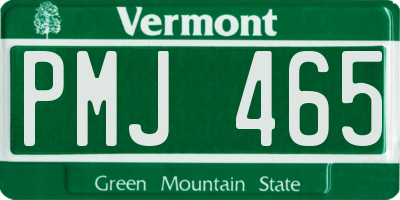 VT license plate PMJ465