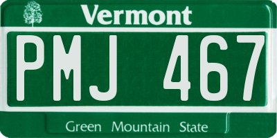 VT license plate PMJ467