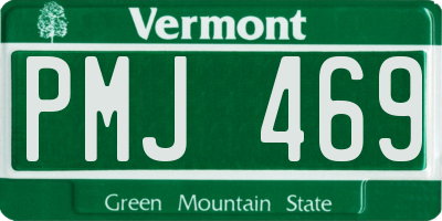 VT license plate PMJ469