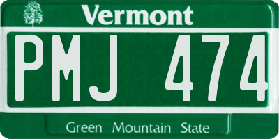 VT license plate PMJ474