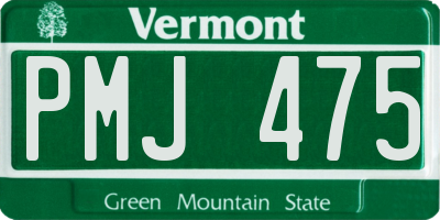 VT license plate PMJ475