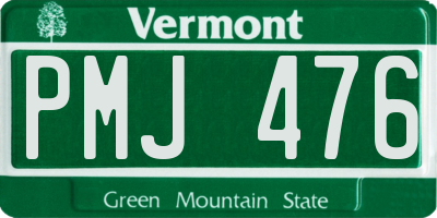 VT license plate PMJ476