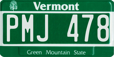 VT license plate PMJ478