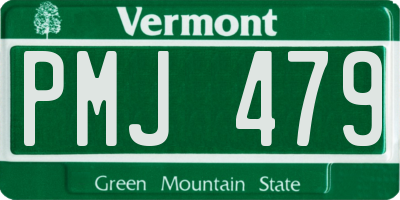VT license plate PMJ479