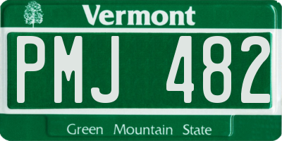 VT license plate PMJ482