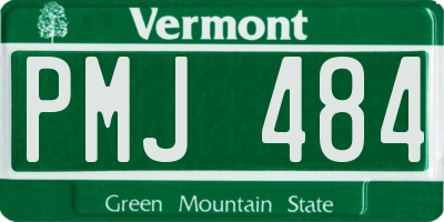 VT license plate PMJ484