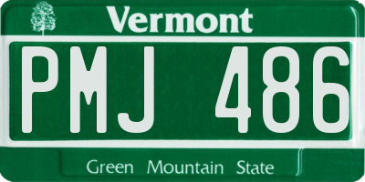 VT license plate PMJ486