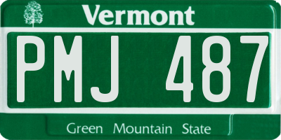 VT license plate PMJ487