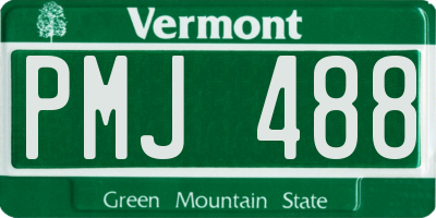 VT license plate PMJ488