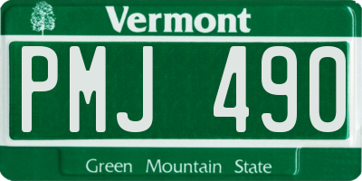 VT license plate PMJ490