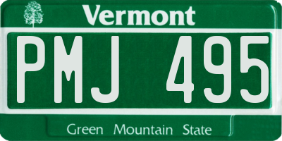 VT license plate PMJ495