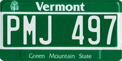 VT license plate PMJ497