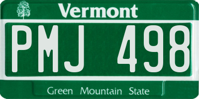 VT license plate PMJ498