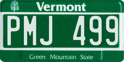 VT license plate PMJ499