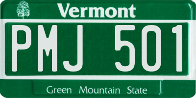 VT license plate PMJ501