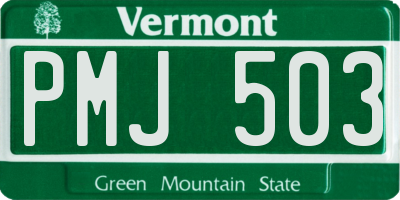VT license plate PMJ503