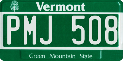 VT license plate PMJ508