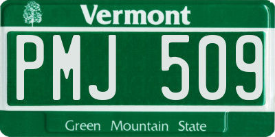 VT license plate PMJ509