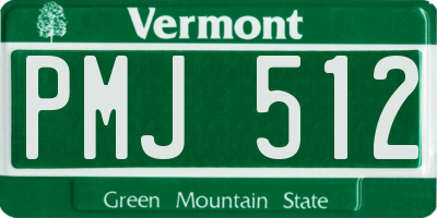 VT license plate PMJ512