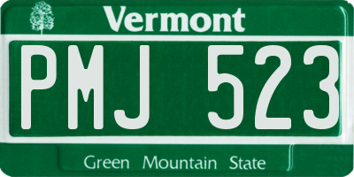 VT license plate PMJ523