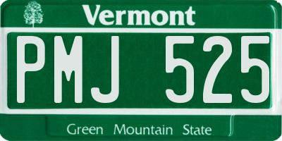 VT license plate PMJ525