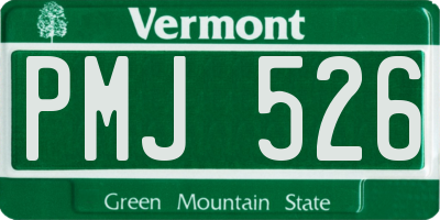 VT license plate PMJ526