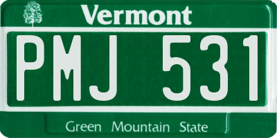 VT license plate PMJ531