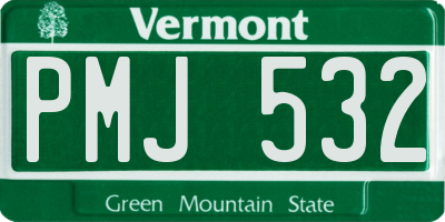 VT license plate PMJ532