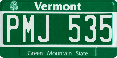 VT license plate PMJ535