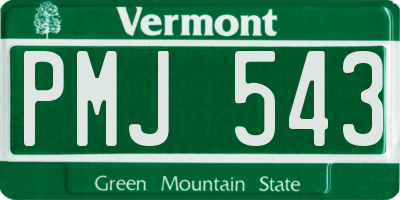 VT license plate PMJ543