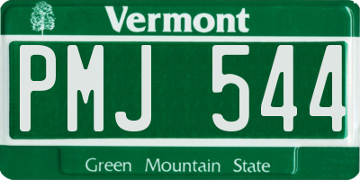 VT license plate PMJ544