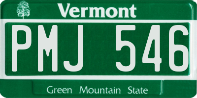VT license plate PMJ546