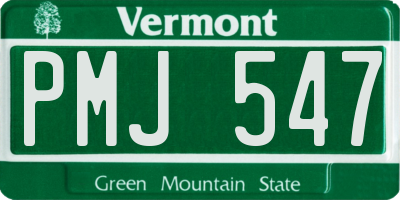 VT license plate PMJ547