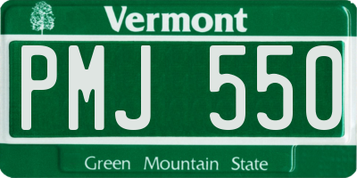 VT license plate PMJ550