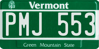 VT license plate PMJ553