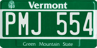 VT license plate PMJ554