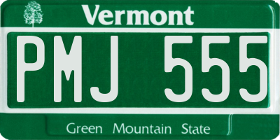 VT license plate PMJ555