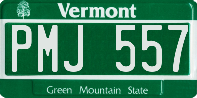 VT license plate PMJ557