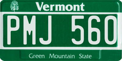 VT license plate PMJ560