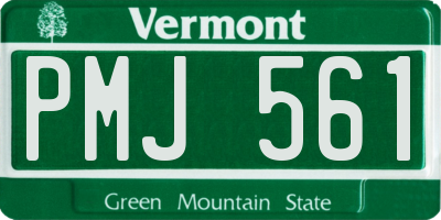 VT license plate PMJ561