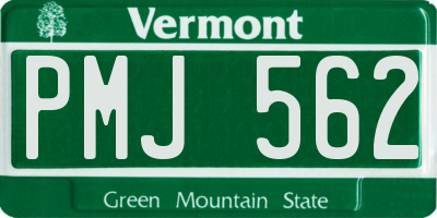 VT license plate PMJ562