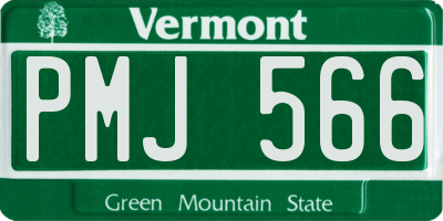 VT license plate PMJ566