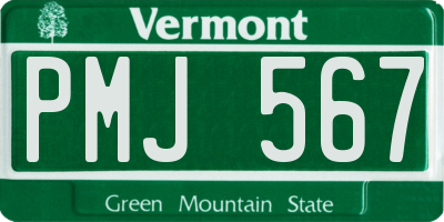 VT license plate PMJ567