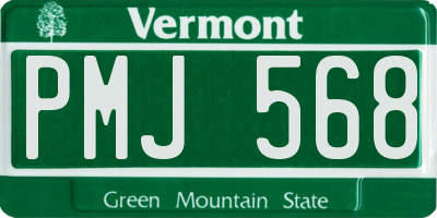 VT license plate PMJ568
