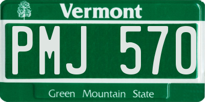 VT license plate PMJ570