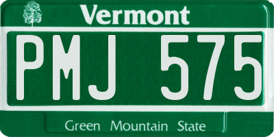 VT license plate PMJ575