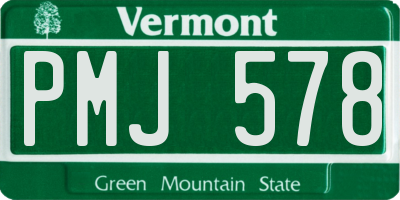 VT license plate PMJ578