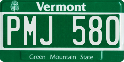 VT license plate PMJ580