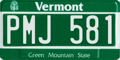 VT license plate PMJ581